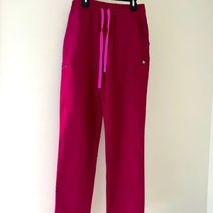 Figs Dark Magenta Yola™ High Waisted - Tall Skinny Scrub Pants - S Dark Magenta